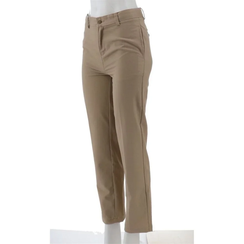 NWT LANDS' END BOY'S TAILORED STAIN RESISTANT CHINO PANTS KHAKI 16 UNHEMMED